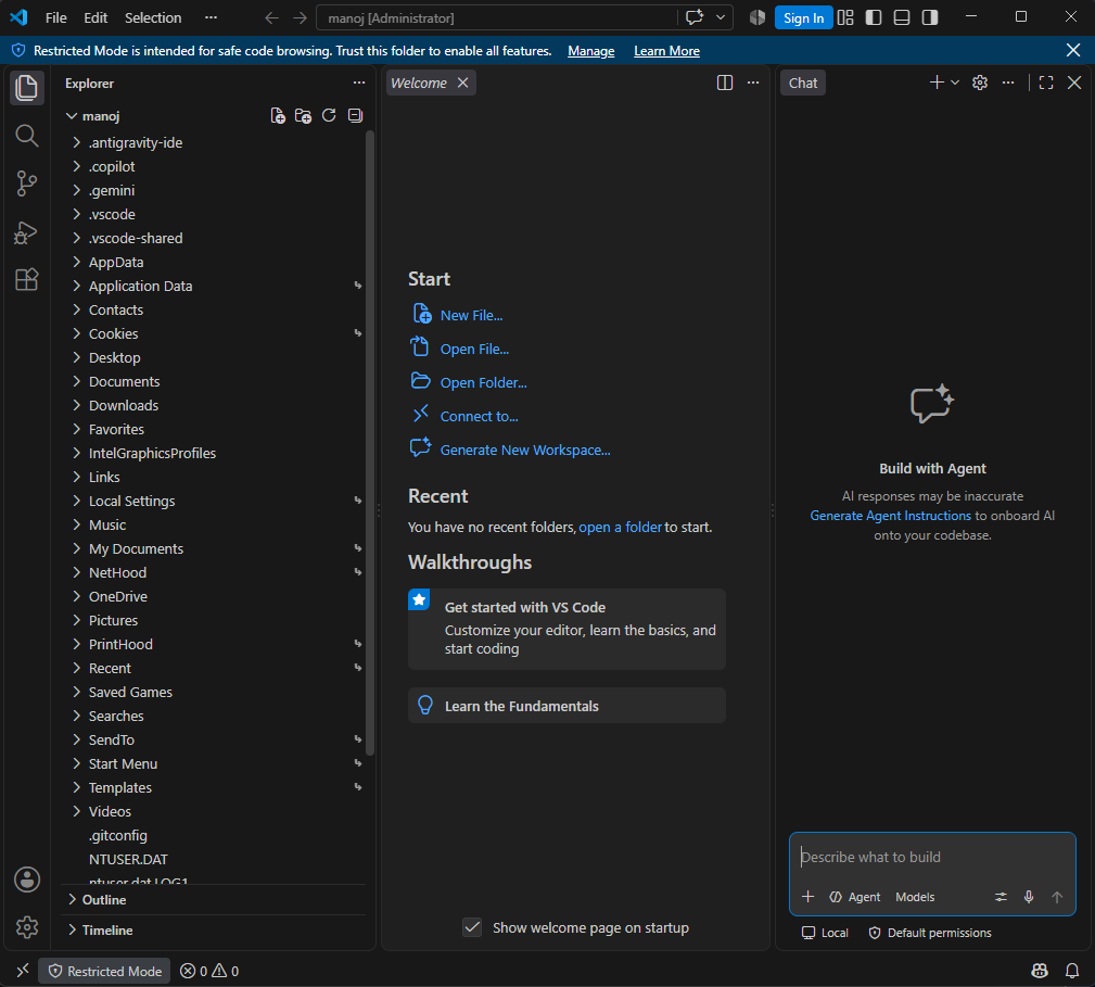 Visual Studio Code Windows 11 Developer Workspace